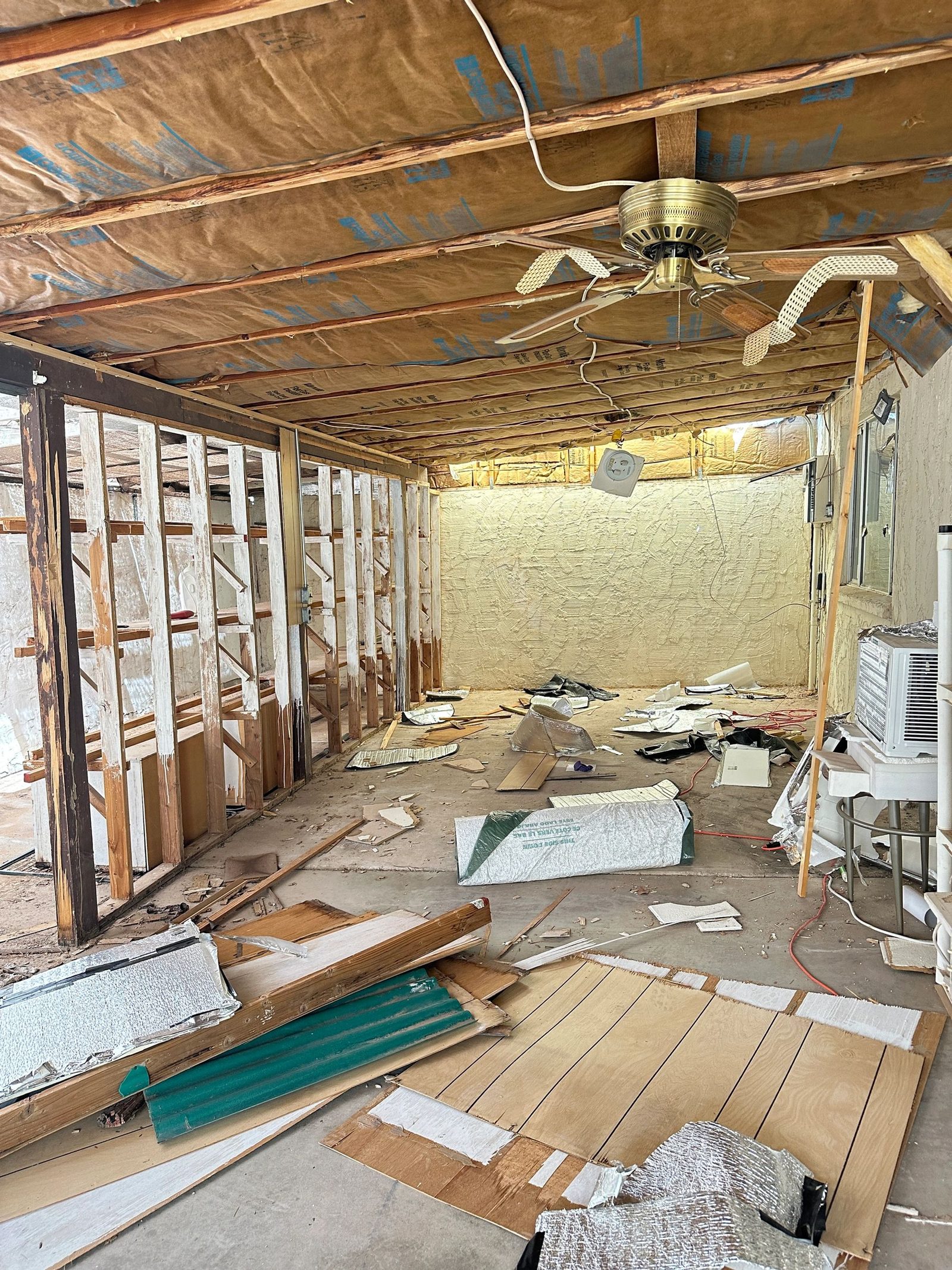 Phoenix flip during demolition with the ceiling torn out